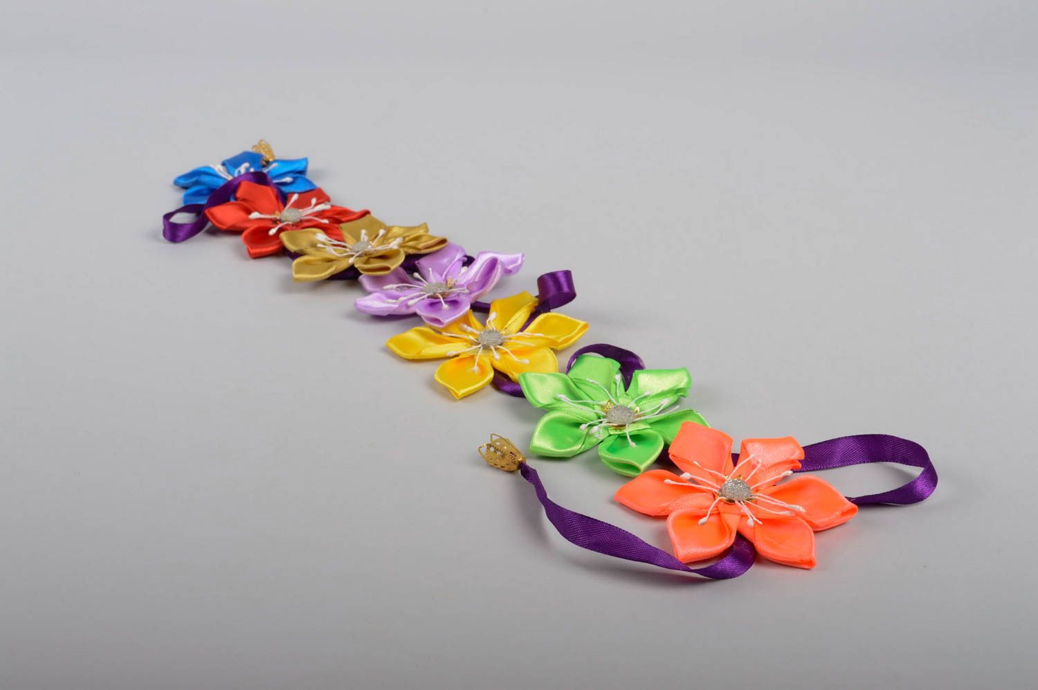 Handmade hair ornament ribbon for hair flowers for hair hair accessories for her photo 1
