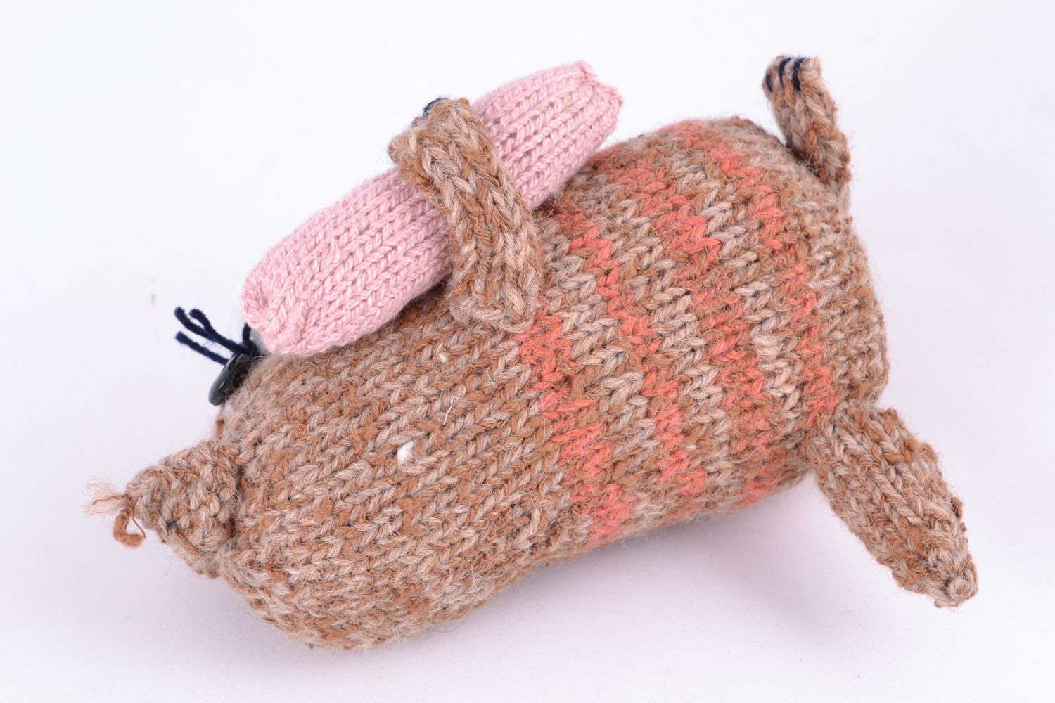 Handmade soft crochet toy cat with sausage photo 5