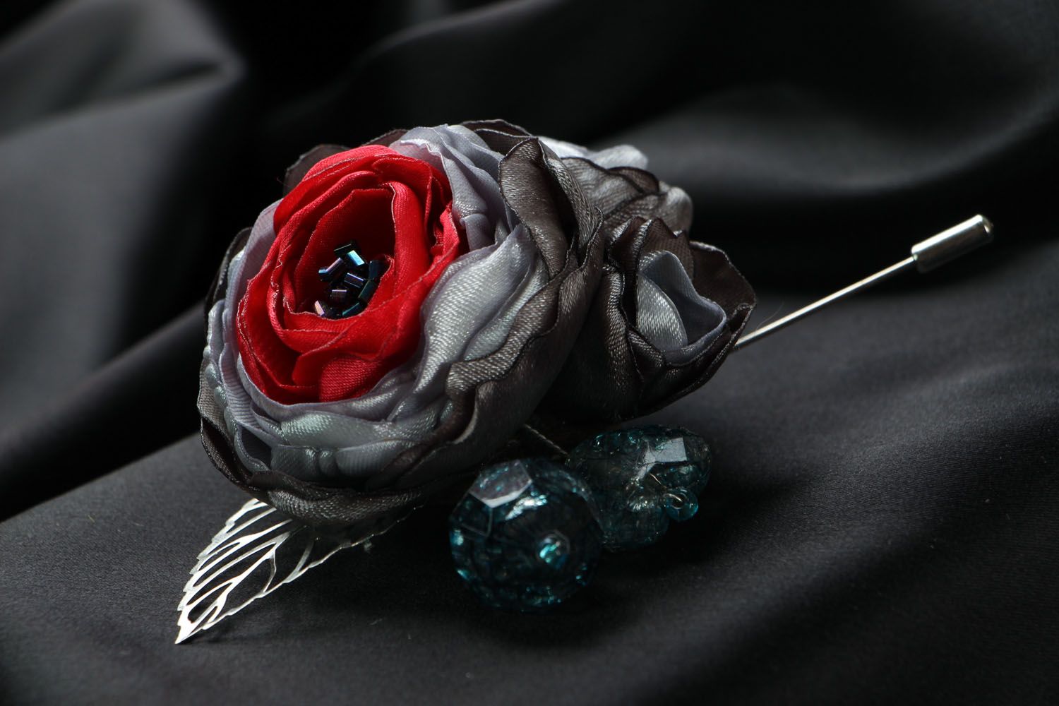 Large flower brooch Gothic Rose photo 2