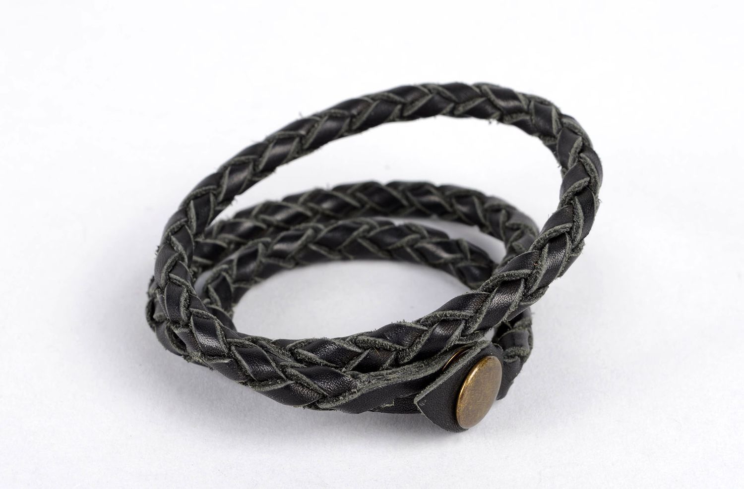 Unusual handmade leather bracelet double wrap bracelet unisex jewelry designs photo 2