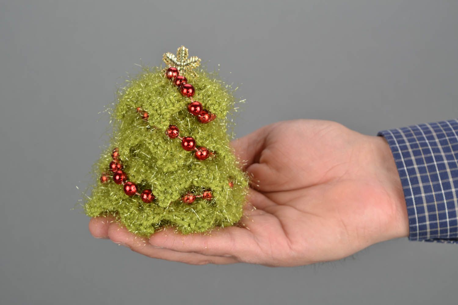 Árvore de Natal decorativa de malha artesanal  foto 1
