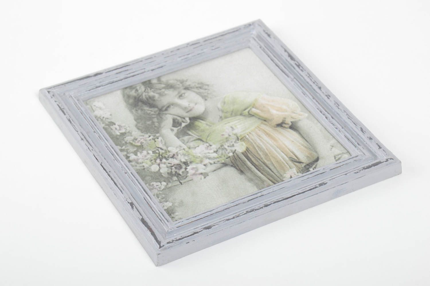 Cuadro hecho a mano con una imagen decoración en decoupage regalo original foto 2