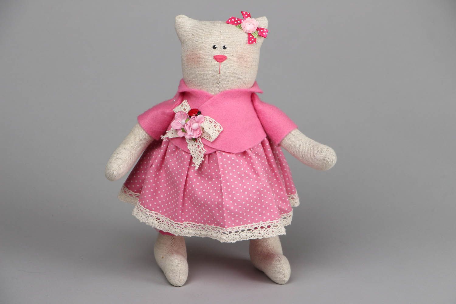 Handmade textile toy Cat Kitty photo 1