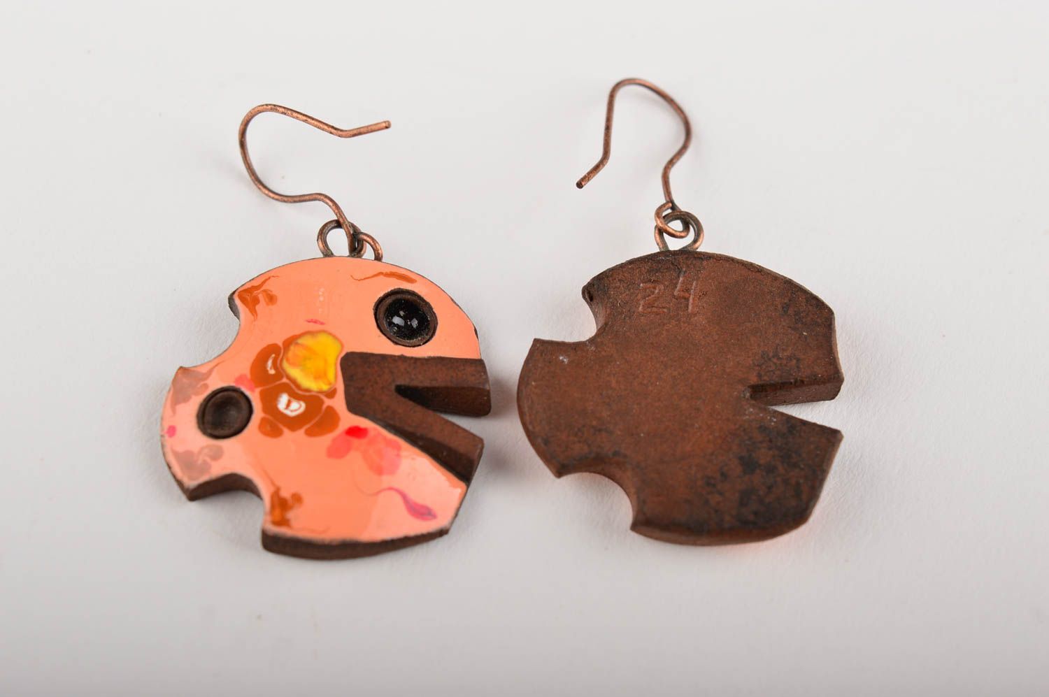Handgemachte Ohrringe Schmuck aus Keramik Damen Ohrringe Geschenk für Frauen  foto 4