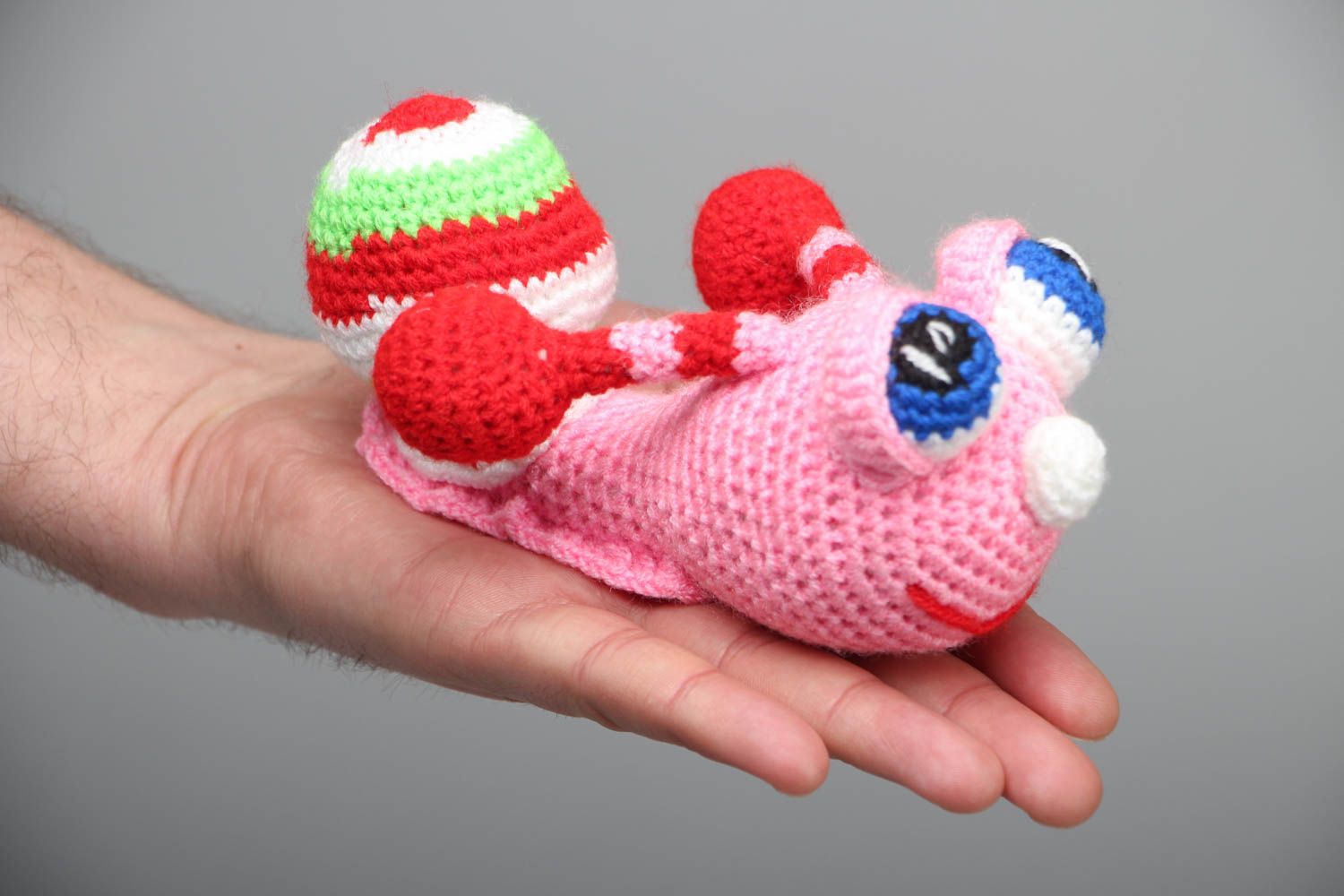 Bright handmade soft toy snail photo 4