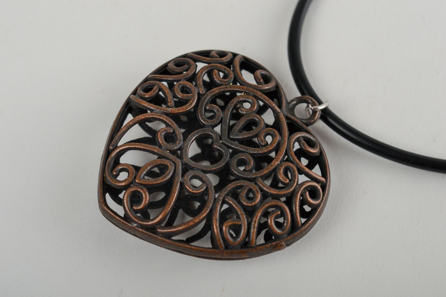 Metal pendant handmade metal jewelry metal accessories heart pendant for girls photo 3