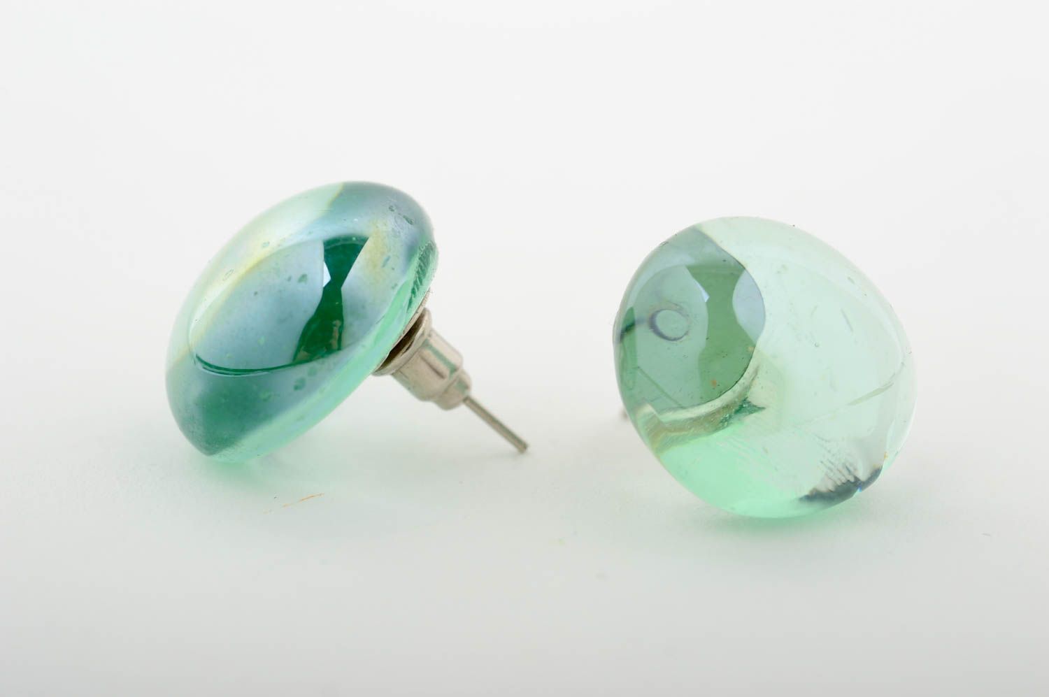 Unusual handmade glass earrings stud earrings glass art accessories for girls photo 3