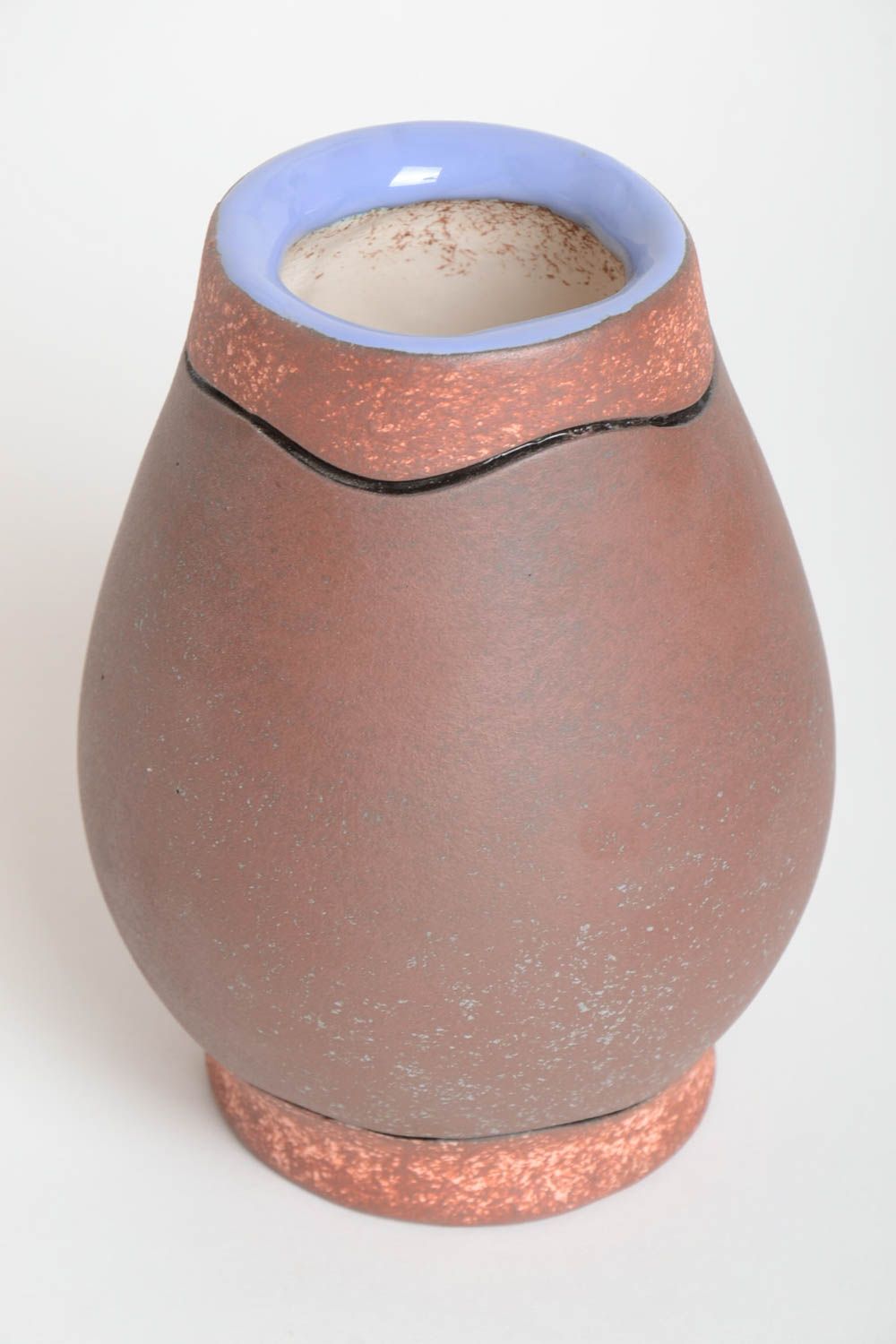 Vase à fleurs céramique Vase fait main multicolore design Décoration maison photo 5