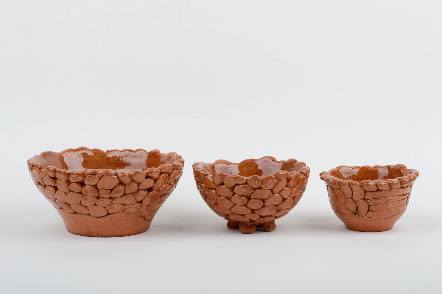 Cuencos de cerámica artesanales utensilios de cocina regalos originales marrones foto 5
