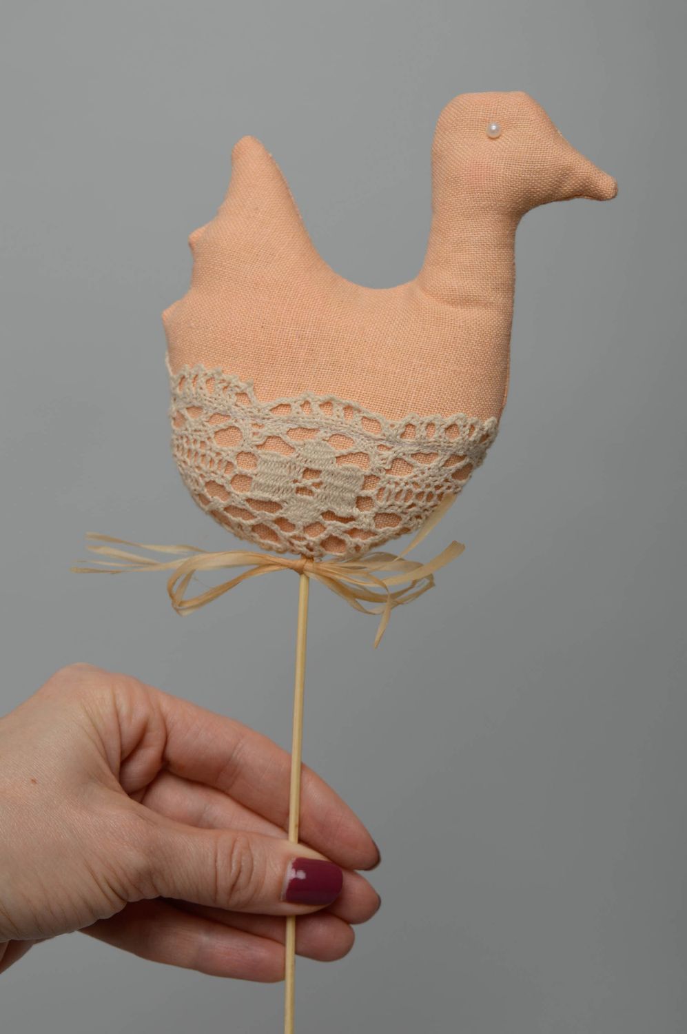 Blumentopf Stecker Vogel aus Textil foto 4