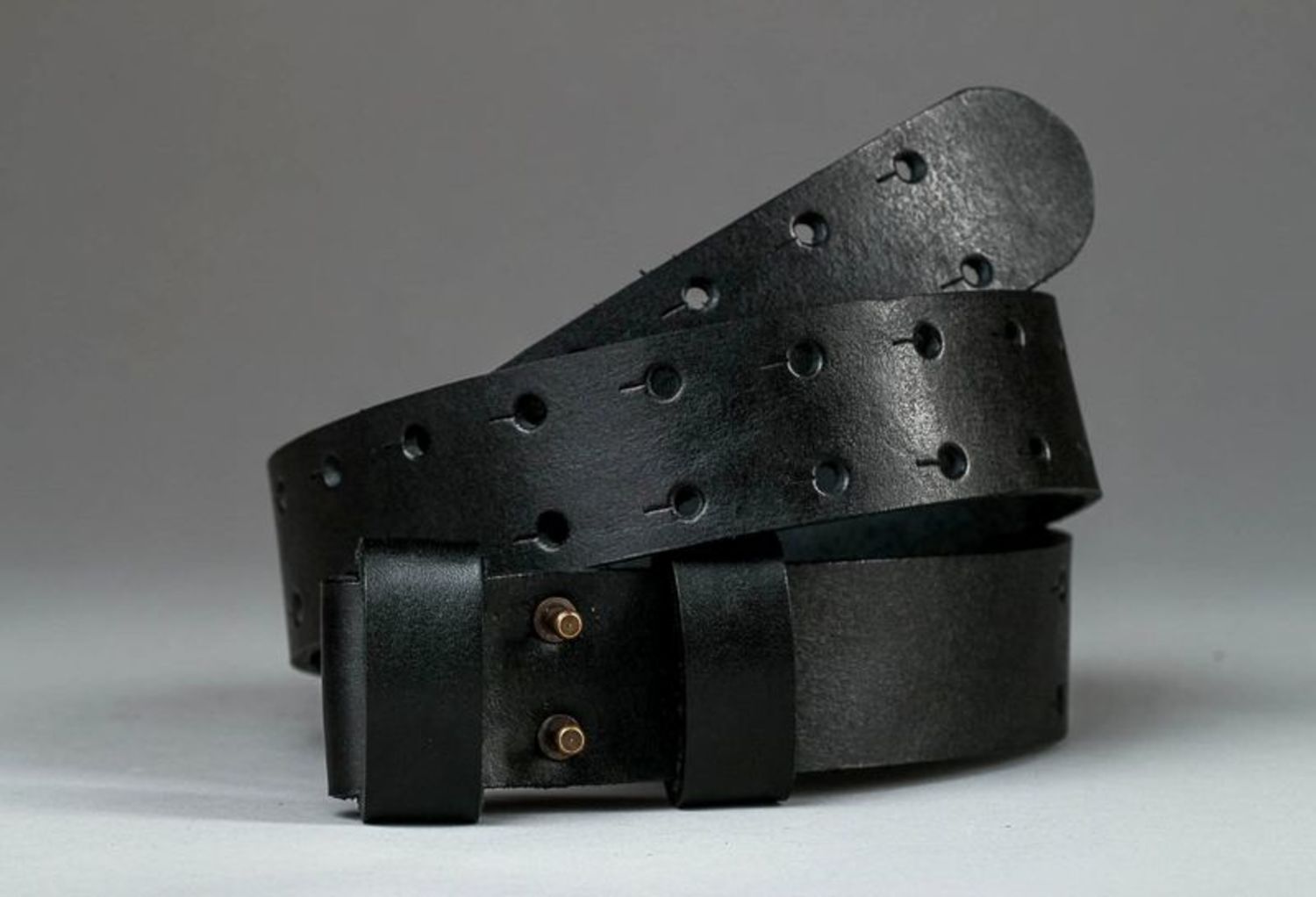 Cinturón de cuero negro foto 5