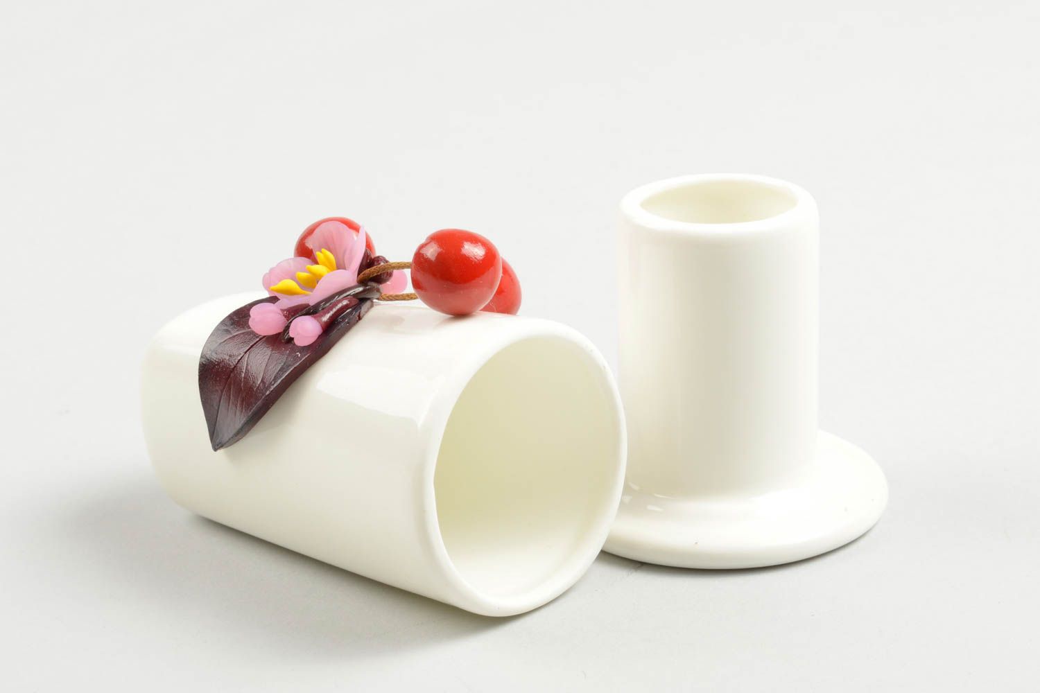 Zahnstocher Box handgefertigt Küchen Zubehör Designer Geschenk in Weiß foto 2