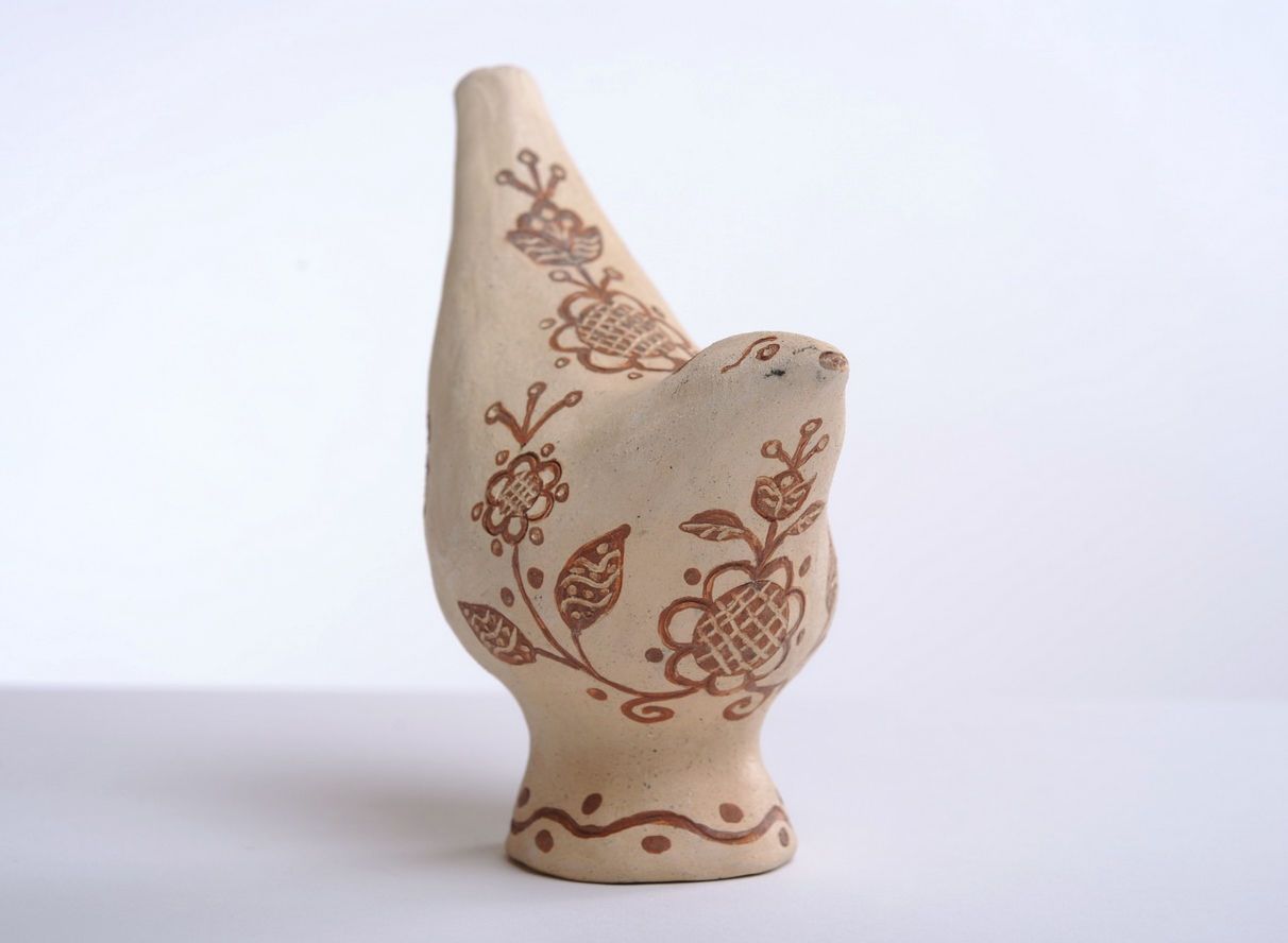 Sifflet en céramique fait main Oiseau  photo 1