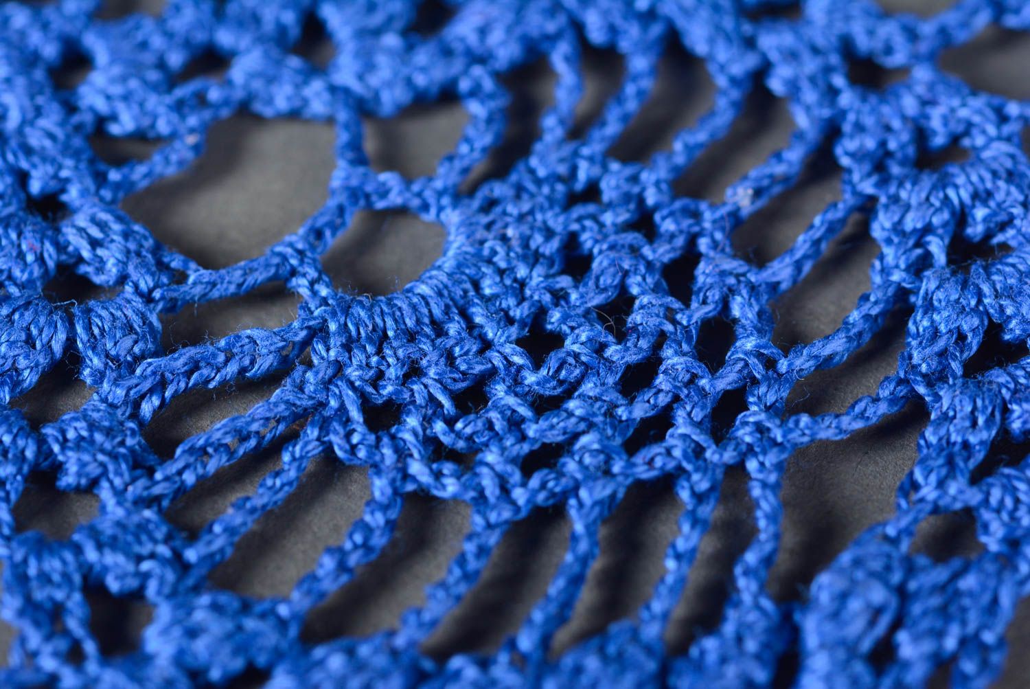 Napperon bleu fait main Textile de table au crochet en coton verre Déco maison photo 4