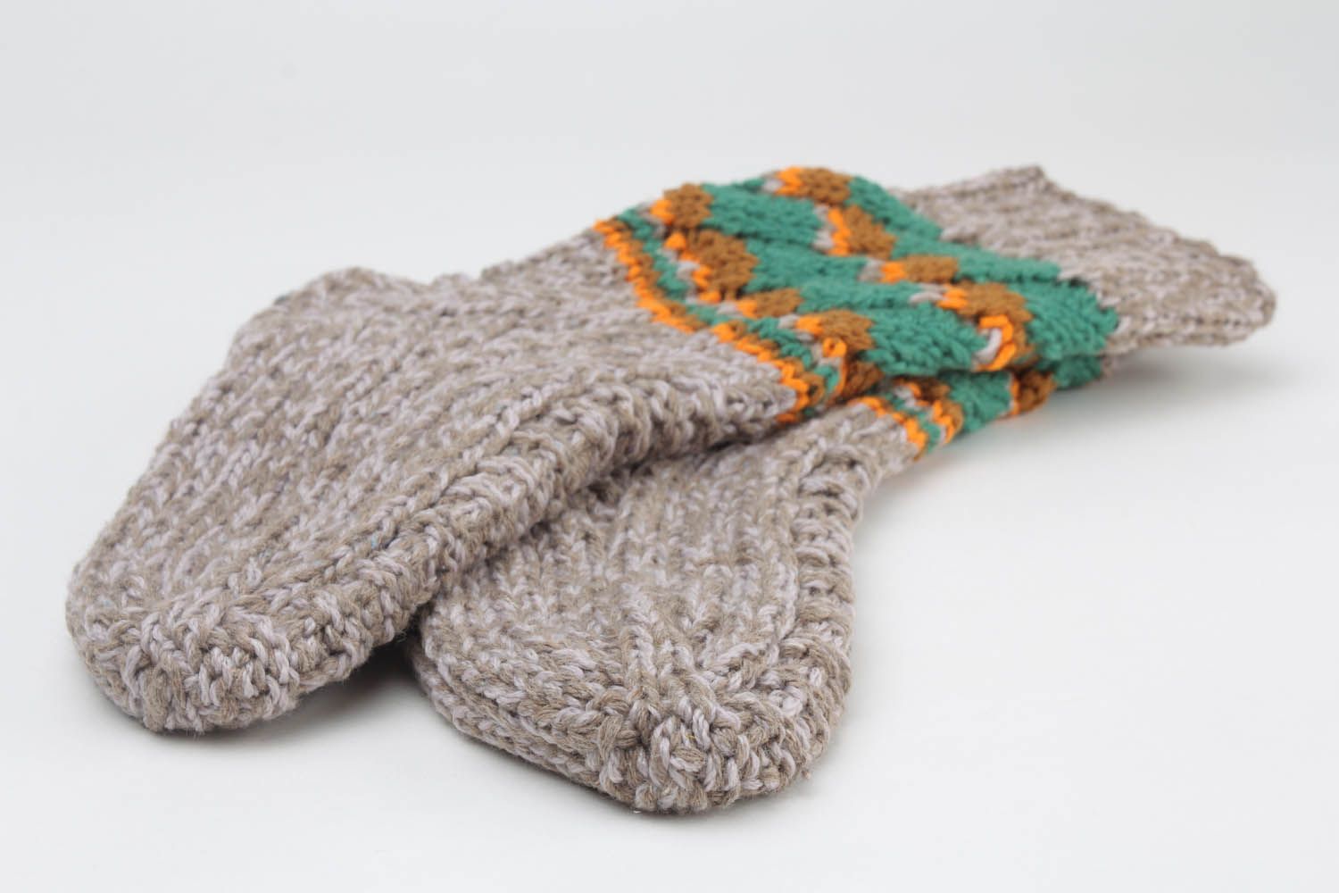 Meias mornas de malha tricotadas de fios de lã e de mescla de lã para o inverno foto 3