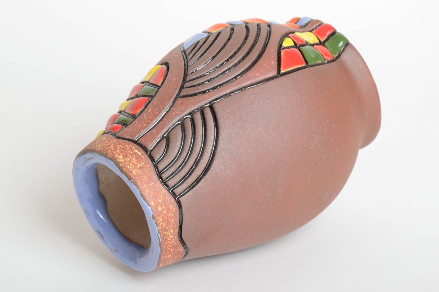 Kleine Deko Vase handgemachte Keramik Haus Dekoration Geschenk für Frauen bunt foto 4