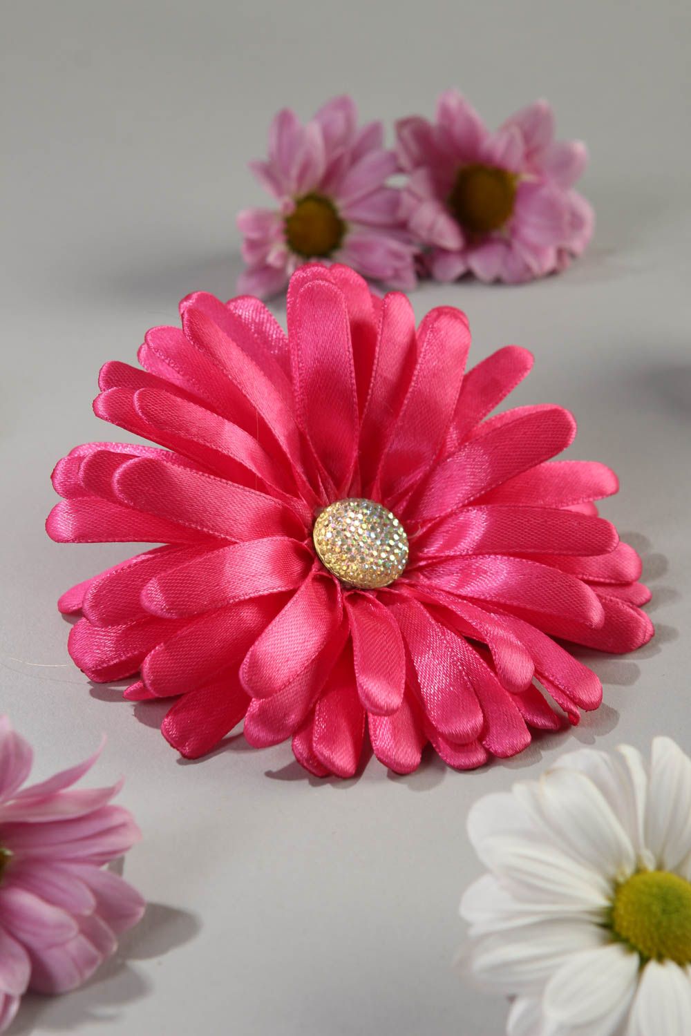 Blumen Haargummi Schmuck handgemacht Mädchen Haarschmuck Mode Accessoires rosa foto 1
