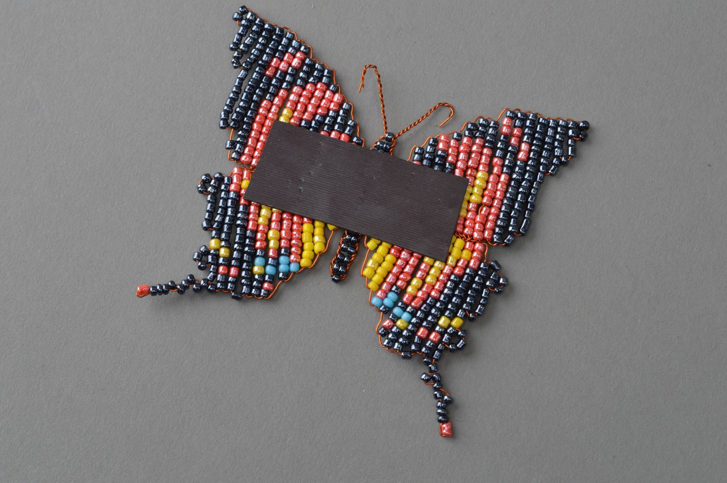 Handmade fridge magnet beaded decorative accessory butterfly home decor photo 4