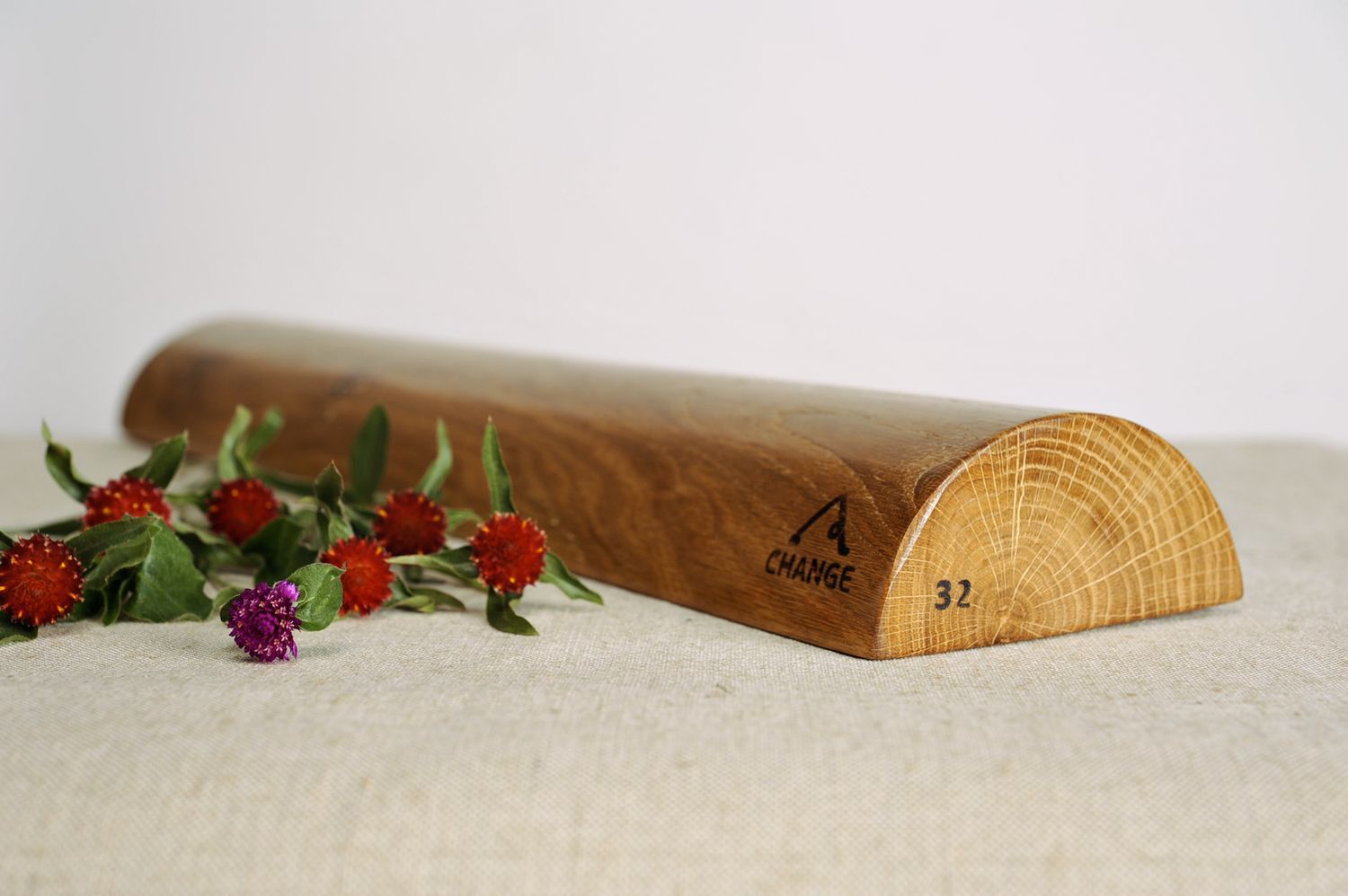 Bloco semicircular de madeira para yoga para apoio acessórios para exercícios de yoga  foto 1