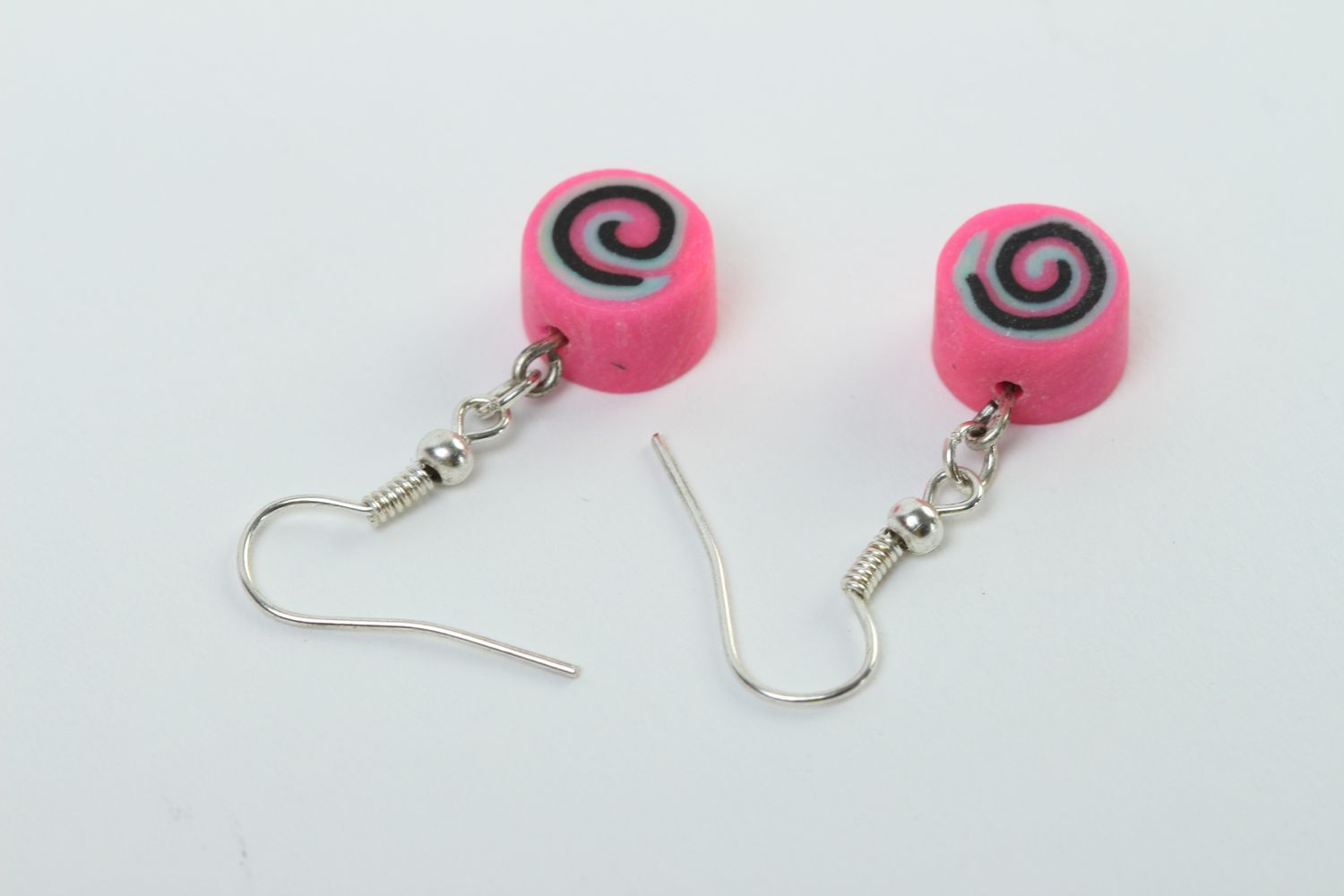 Handmade beautiful earrings pink fashionable earrings designer accessory photo 4