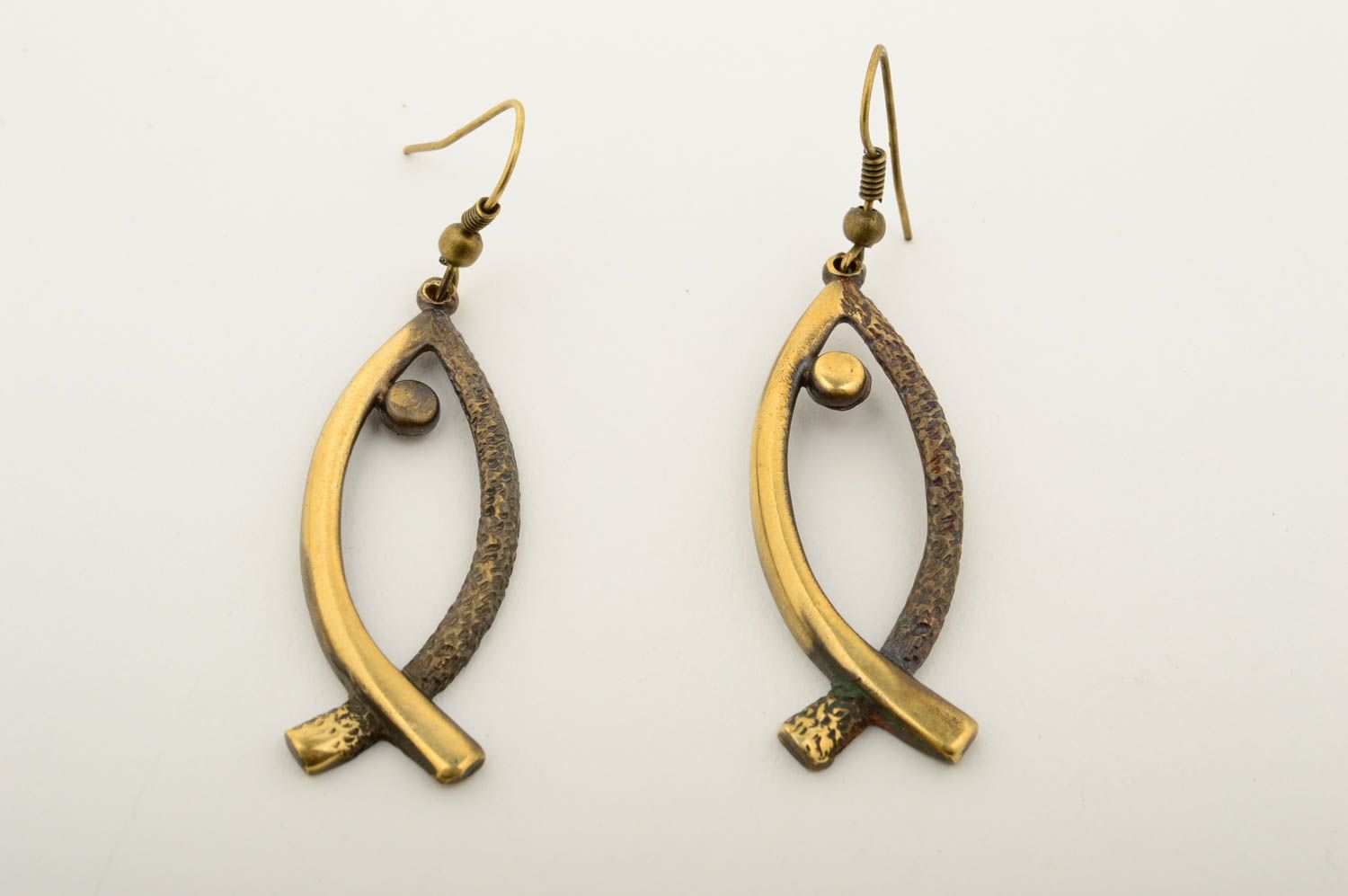 Large handmade metal earrings designer bronze earrings cool jewelry designs photo 3