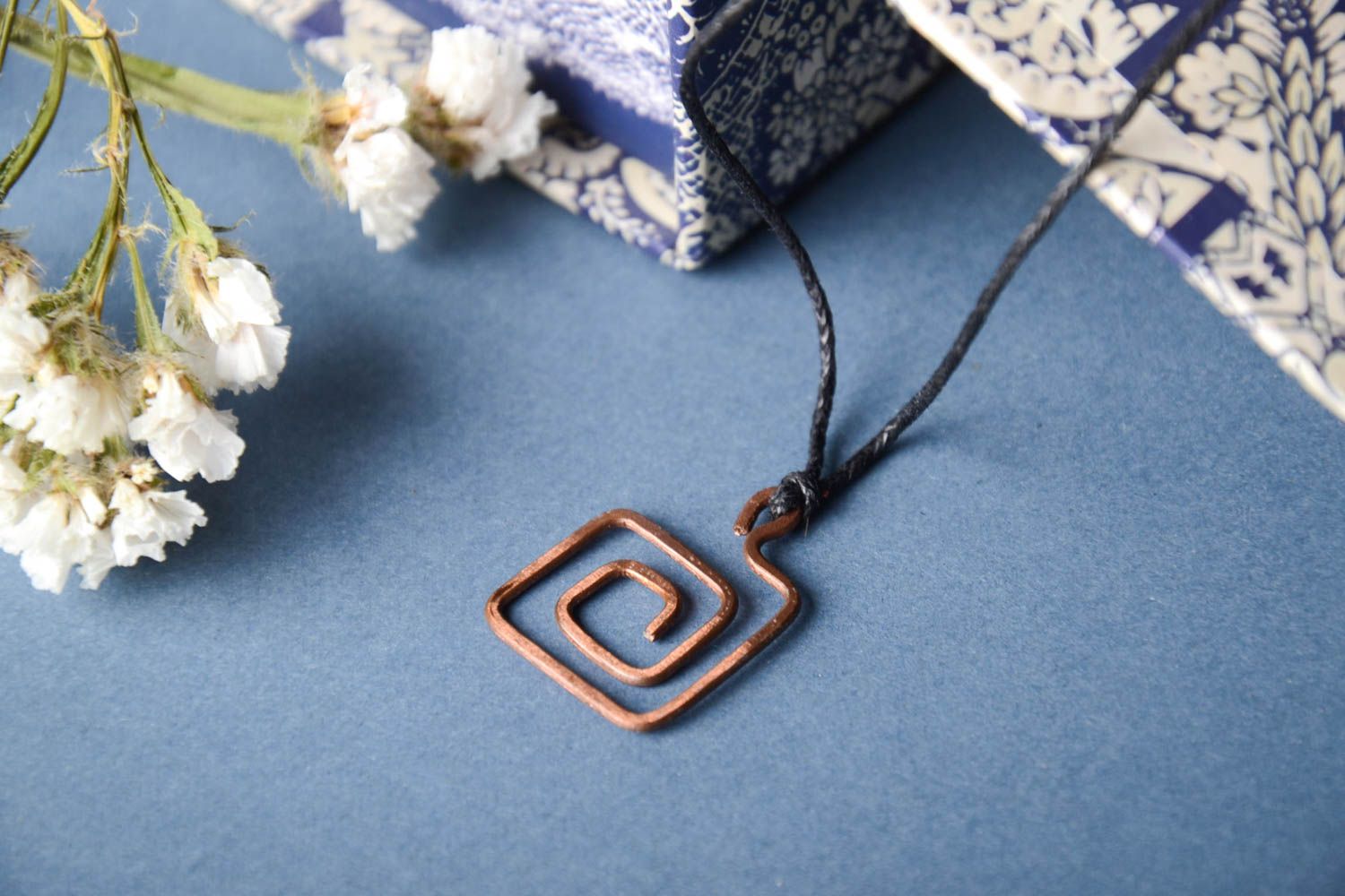 Metal jewelry handmade copper pendant wire wrap pendant designer jewelry photo 1