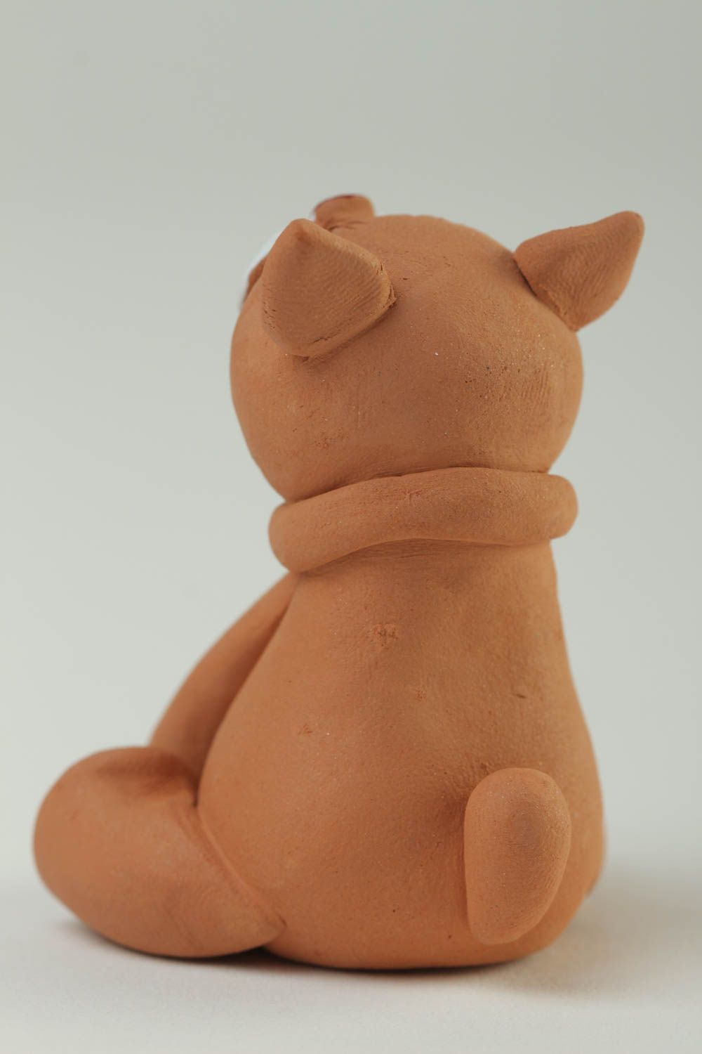 Статуэтка ручной работы глиняная статуэтка фигурка животного расписная Кот фото 4