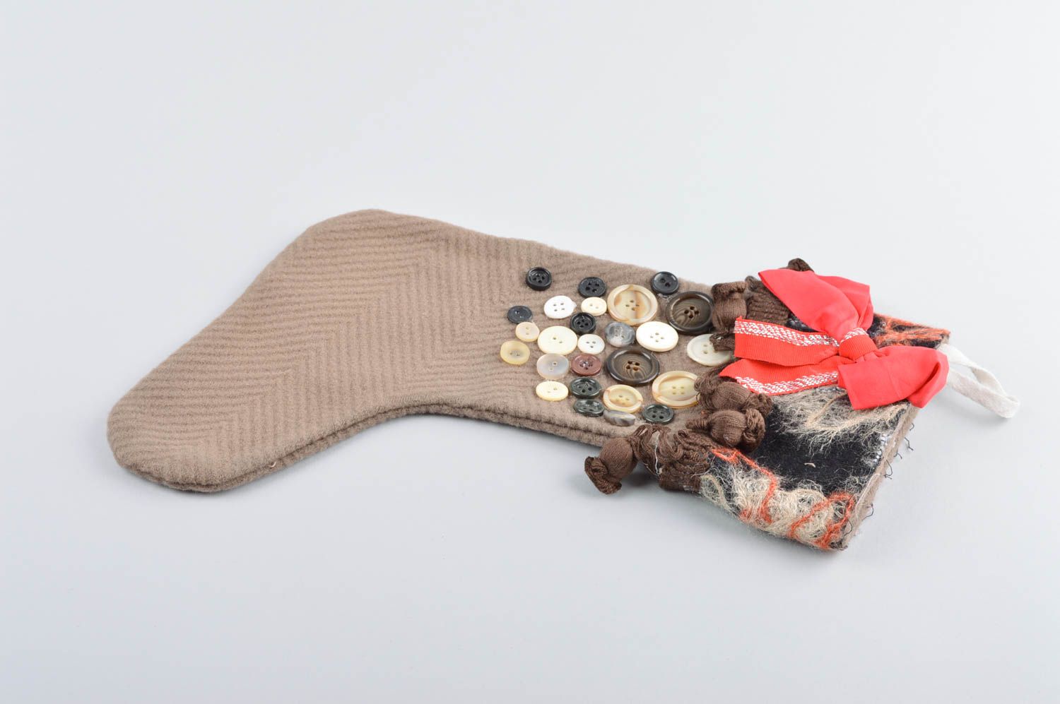 Handmade Deko Socke mit Weihnachtsmotiv Dekoration Weihnachten festlich  foto 5