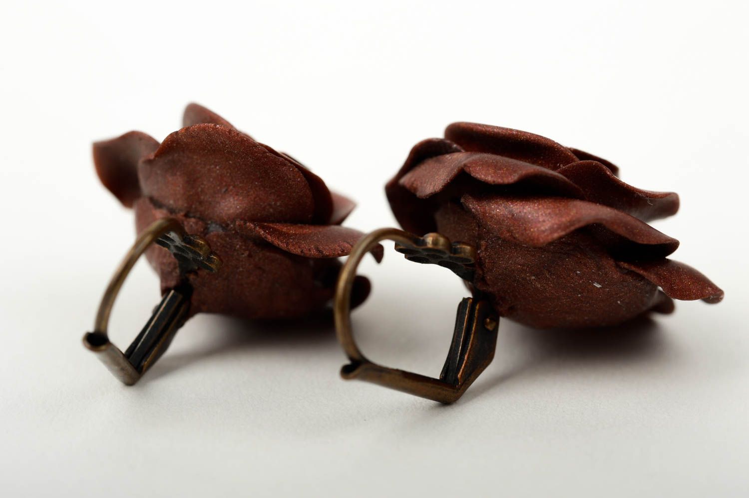 Boucles d'oreilles fleurs Bijou fait main pâte polymère Accessoire femme design photo 4