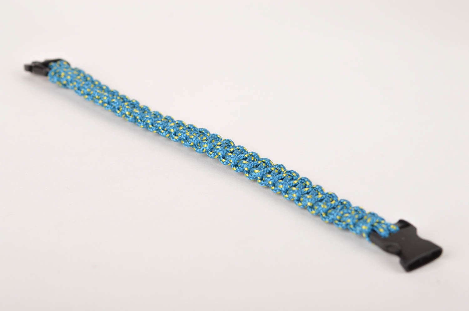 Браслет паракорд ручной работы голубой браслет из паракорда браслет на руку фото 3