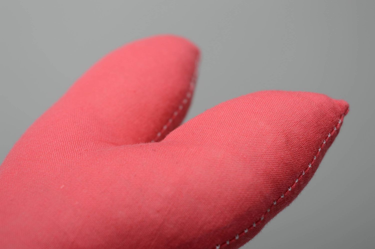 Мягкая игрушка ручной работы Розовый заяц фото 5