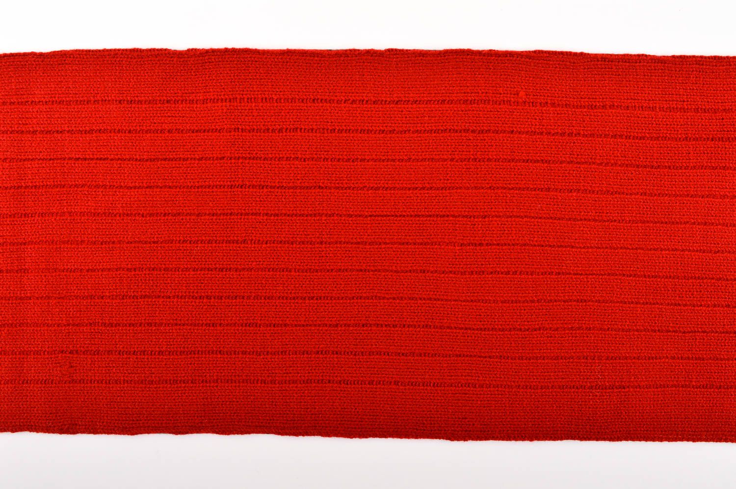 Шарф ручной работы нарядный шарф красный с цветами вязаный шарф на шею фото 5