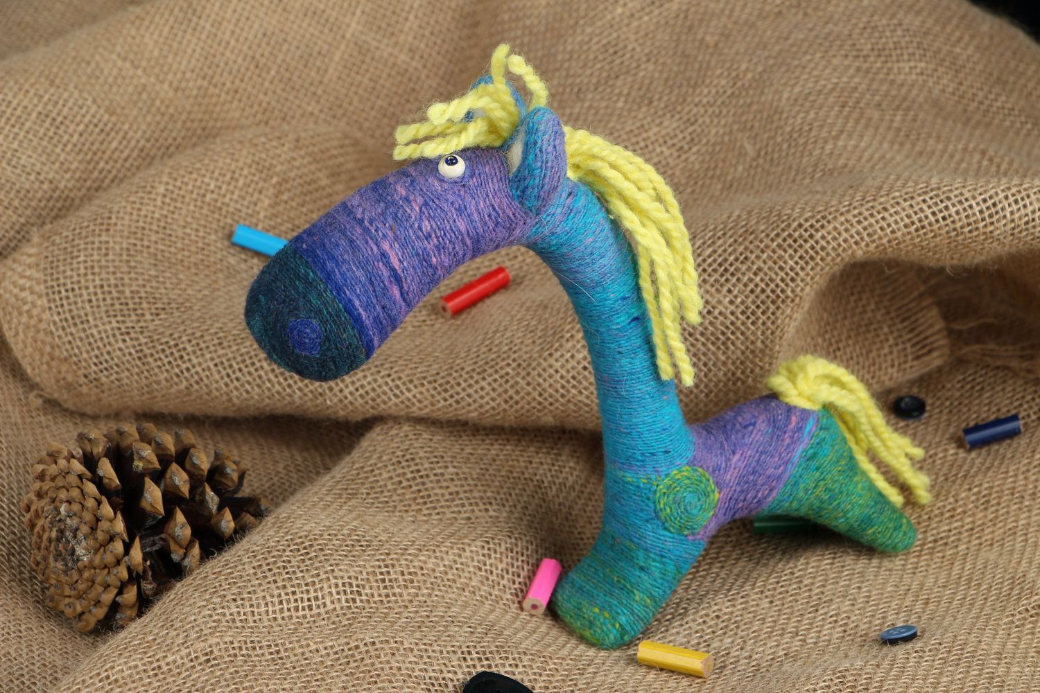 Brinquedo de feltragem de lã Cavalo foto 5