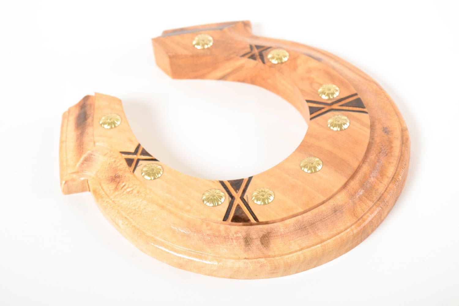 Handmade stylish wooden souvenir cute home amulet wooden horseshoe gift photo 4
