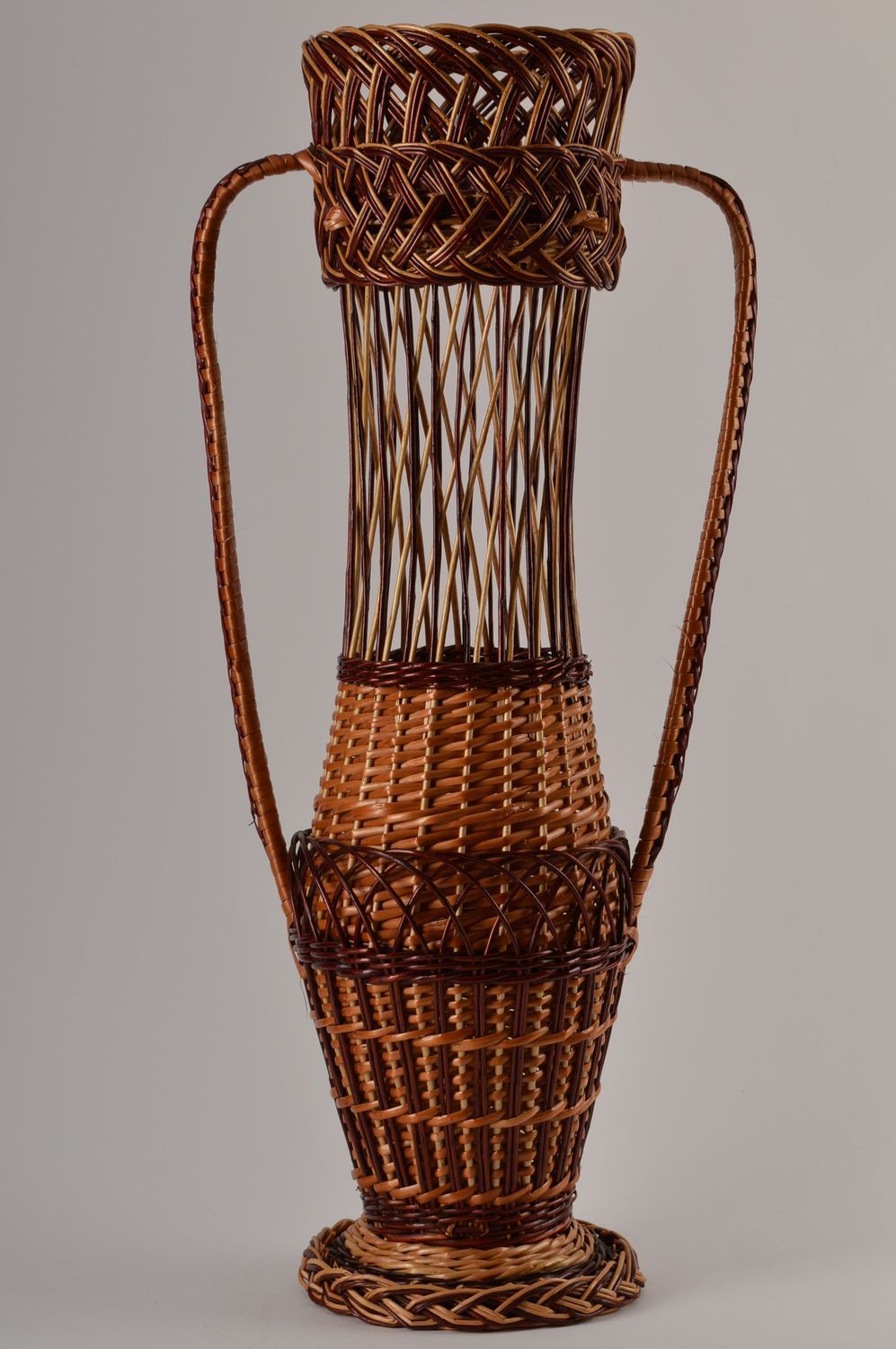 Декоративная ваза ручной работы плетеная ваза в виде амфоры необычная ваза фото 1