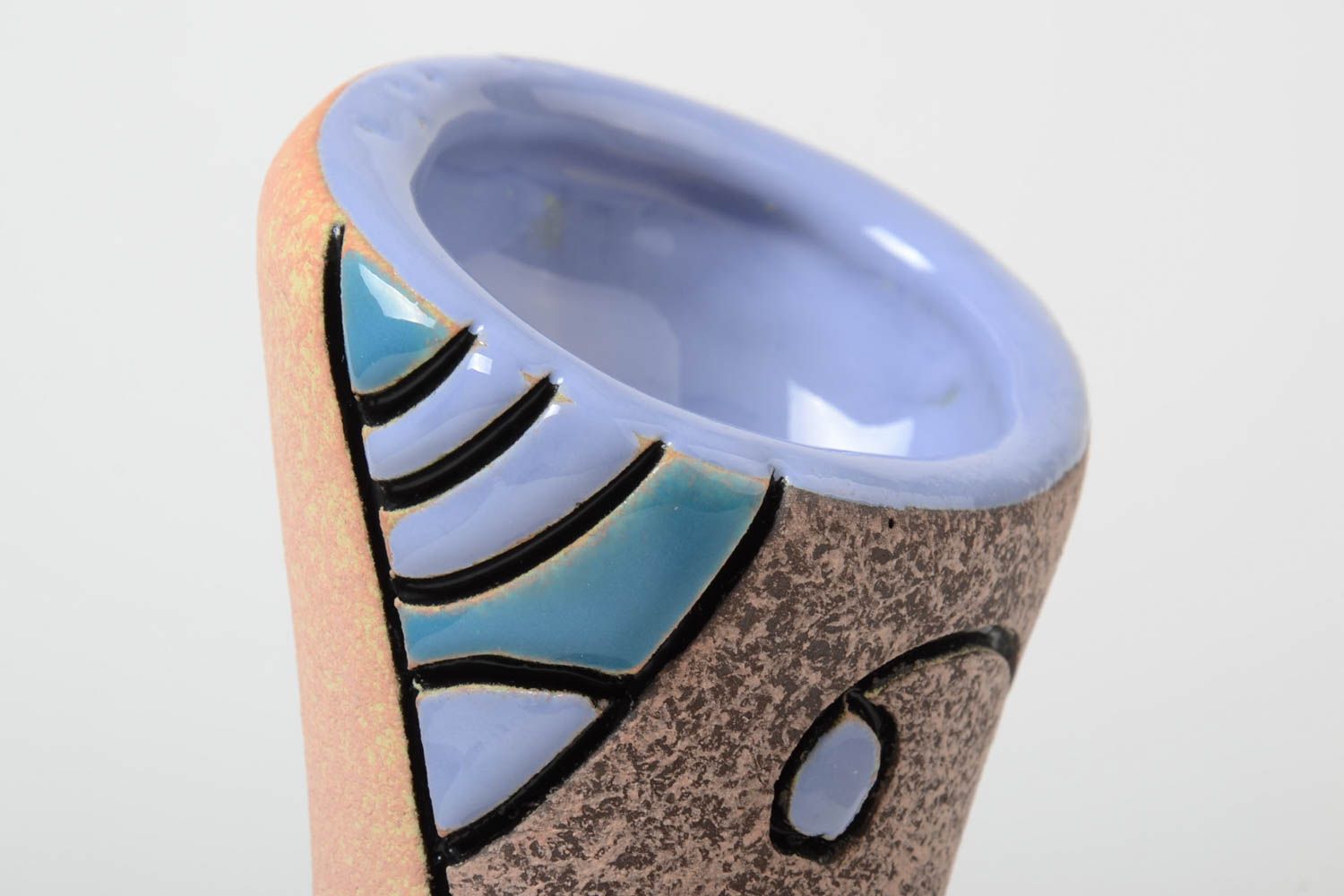 Jarrón decorativo de cerámica hecho a mano 1 l pintado original estiloso de casa foto 4