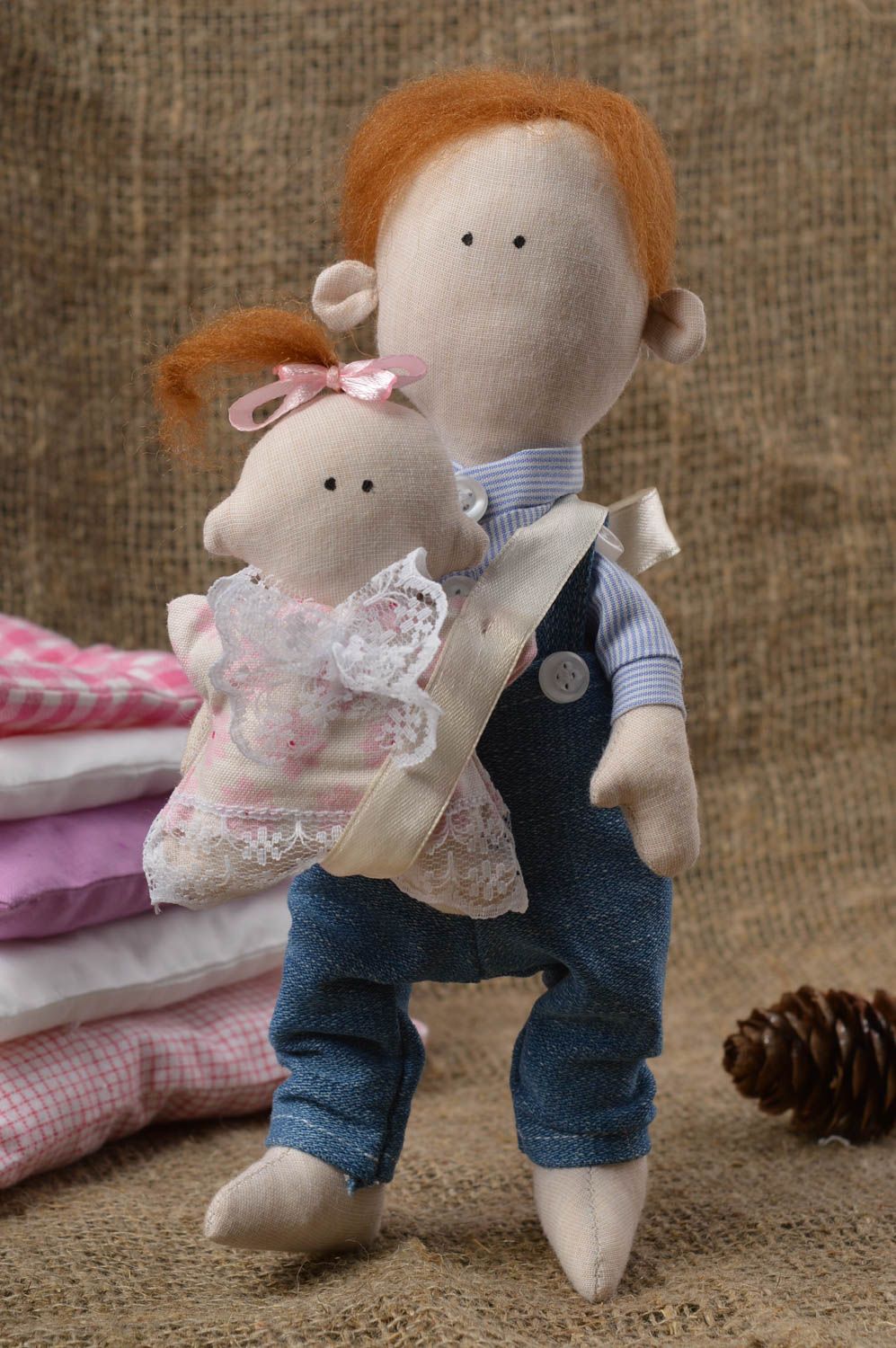 Handmade doll designer doll for baby unusual gift for baby nursery decor photo 1