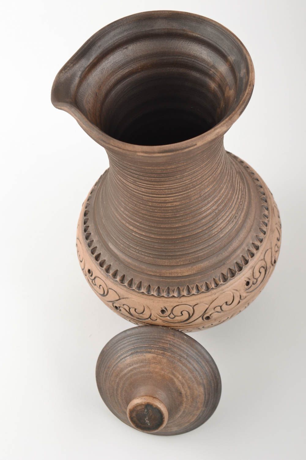 Jarro de cerámica hecho a mano 750 ml recipiente de alfarería foto 4