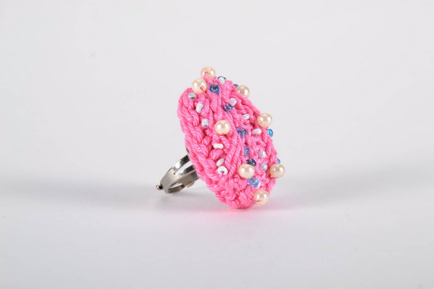 Handmade Frauen Ring handgemachter Schmuck Accessoire für Frauen rosa stilvoll  foto 2