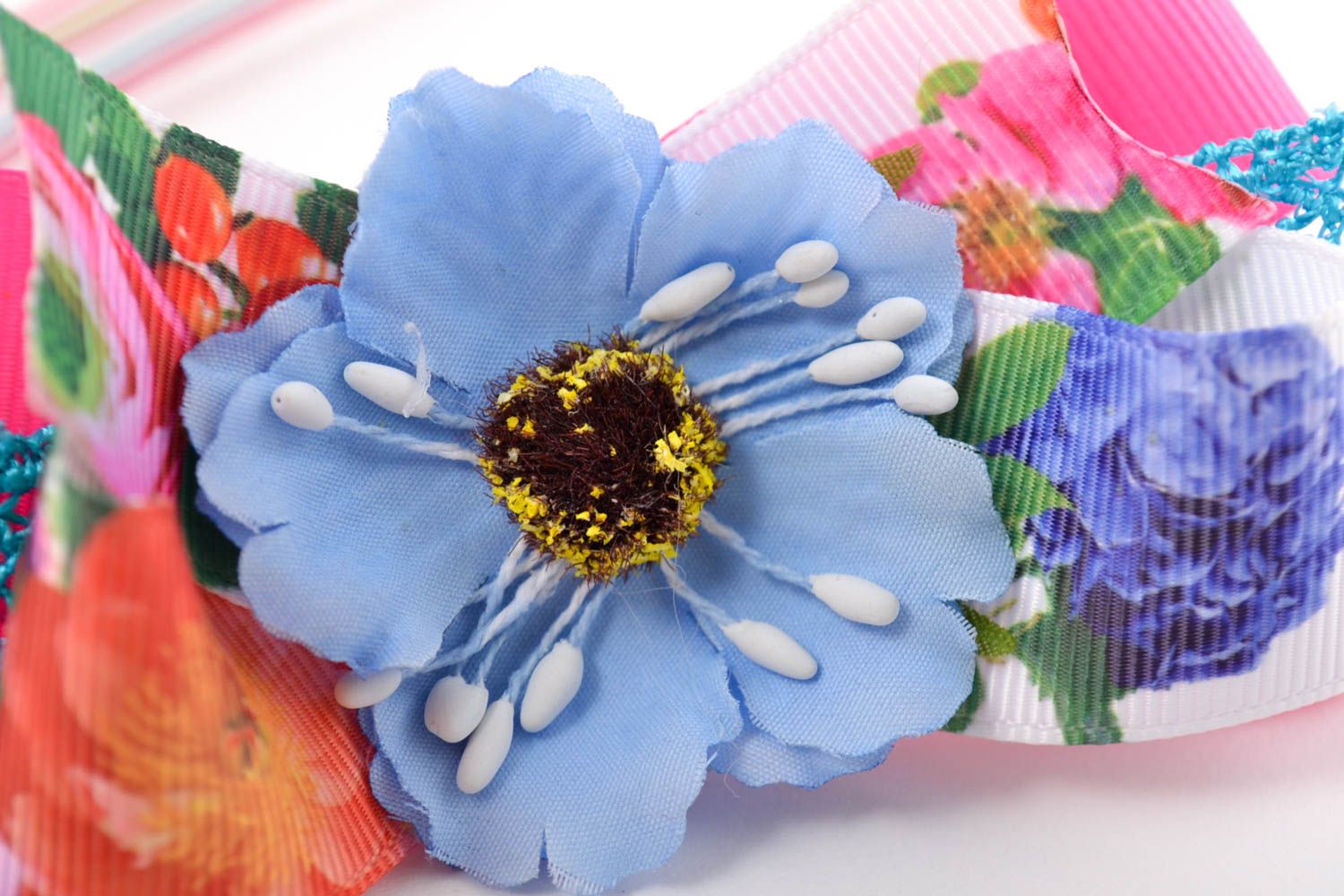 Handgemachter Schmuck Haarband mit Blume Kopf Schmuck Frauen Accessoire bunt foto 2