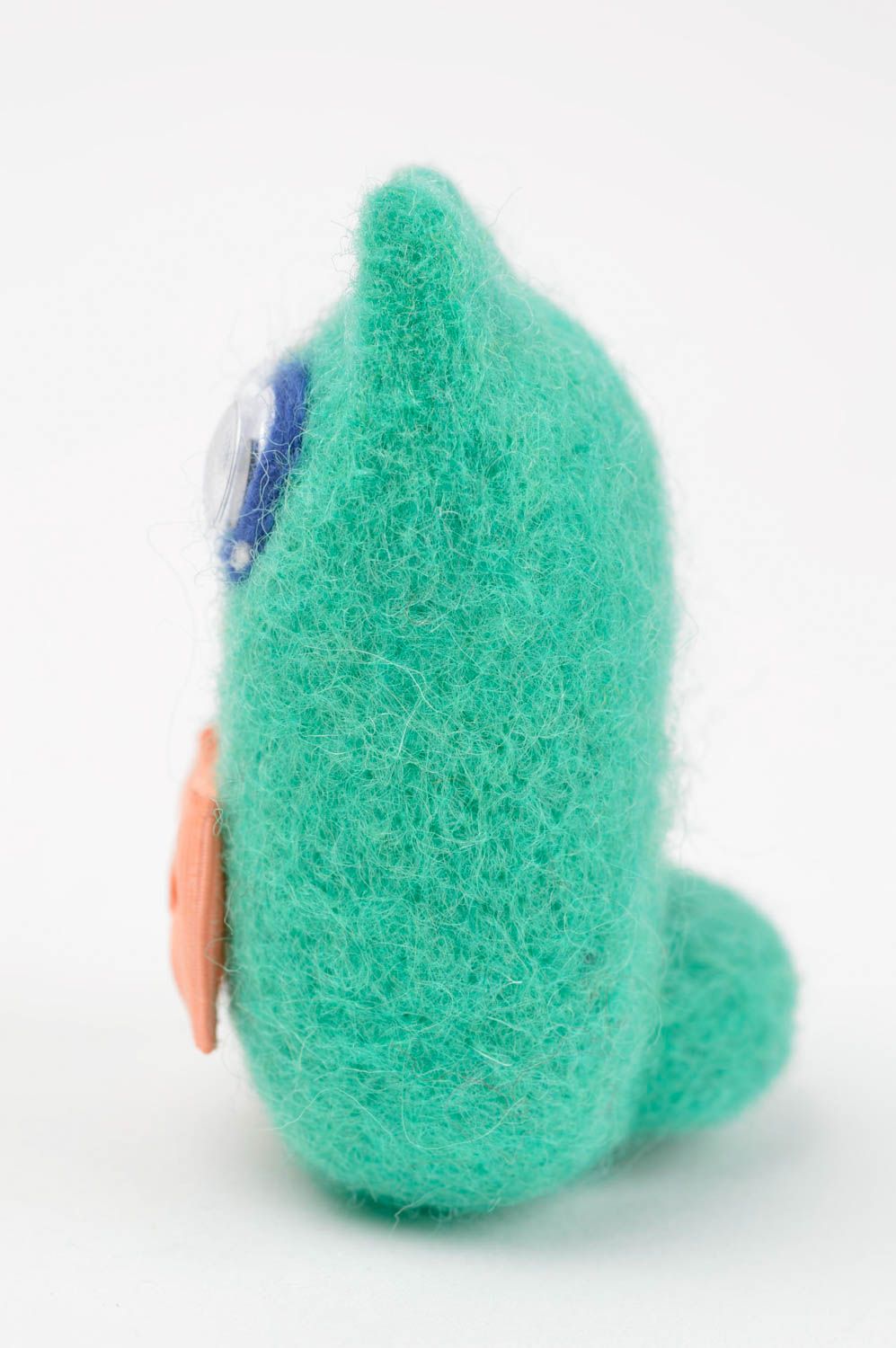 Игрушка ручной работы игрушка из валяной шерсти игрушка котик с бантиком фото 3