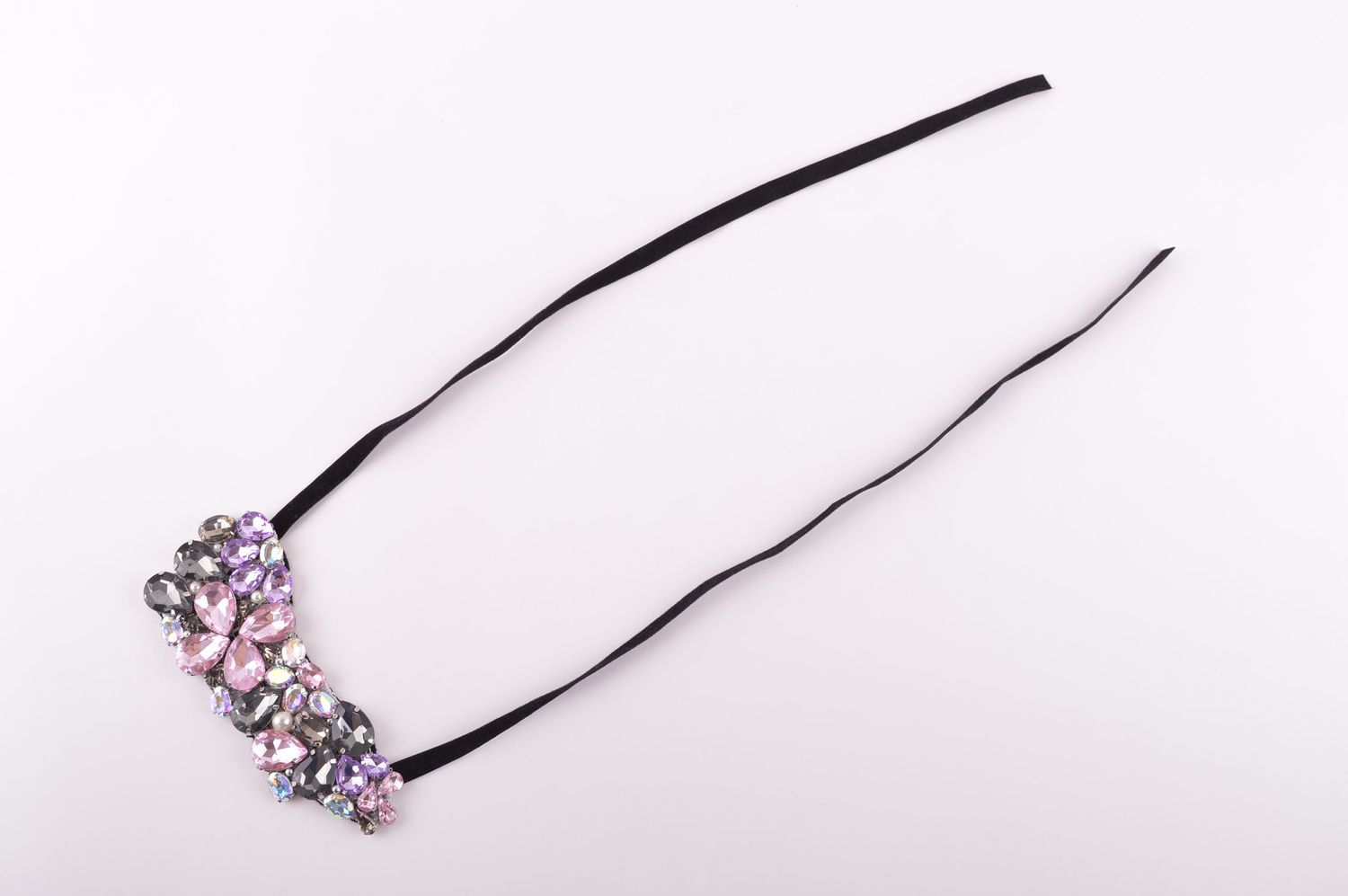 Collier strass perles fantaisie Bijou fait main design insolite Accessoire femme photo 5