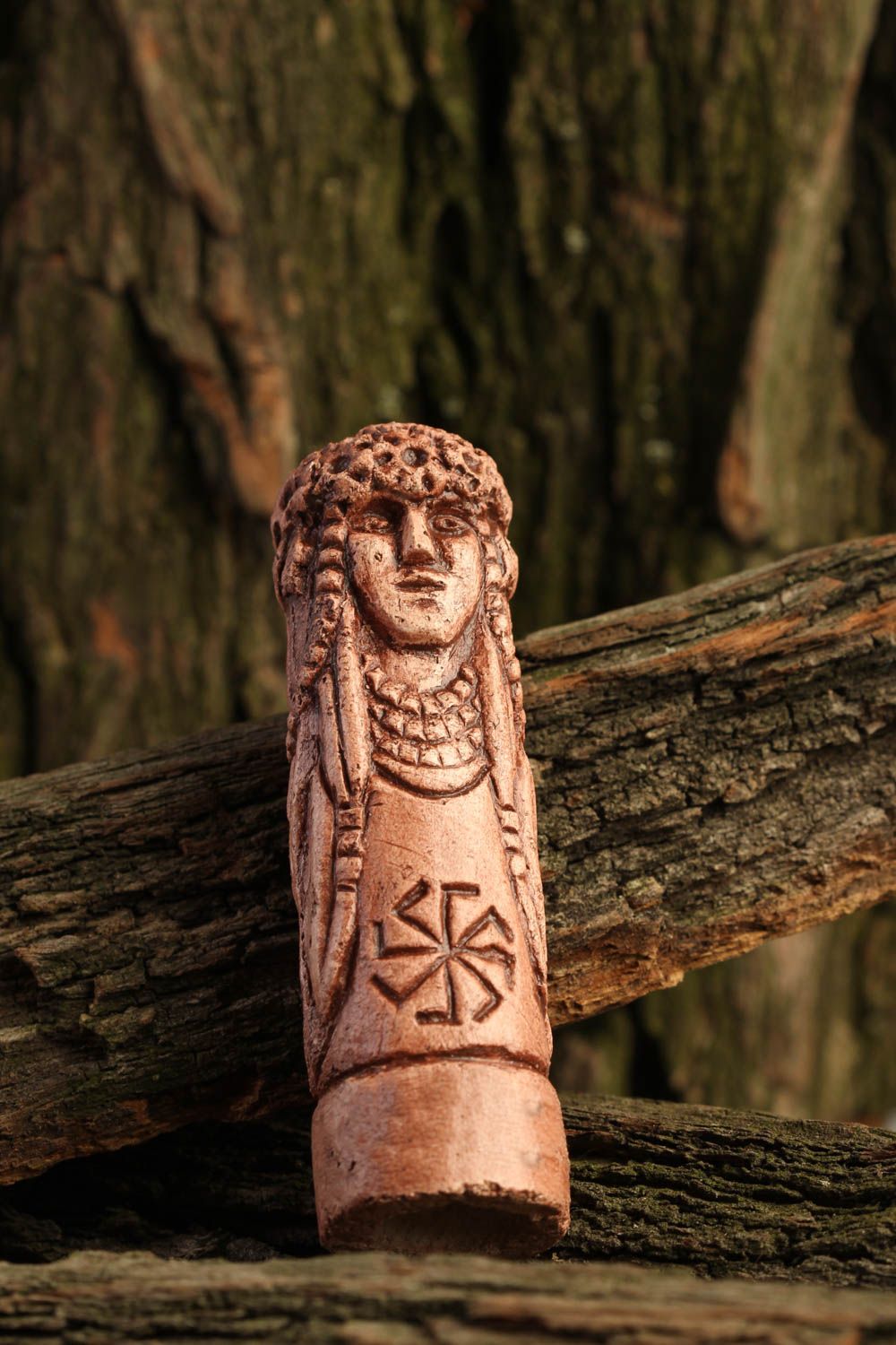 Deko Figur handmade Amulett des Glücks Keramik Deko Keramik Figur im Ethno Stil foto 1