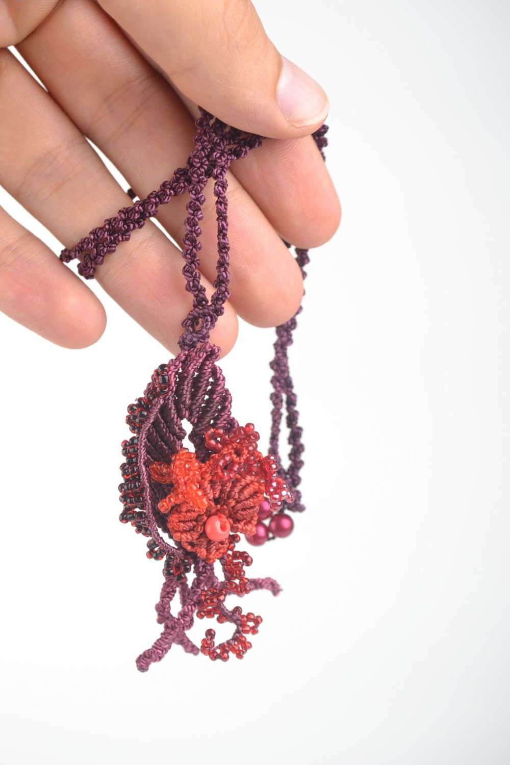 Halskette mit Anhänger Halskette für Frauen Rocailles Kette Schmuck handgemacht foto 5