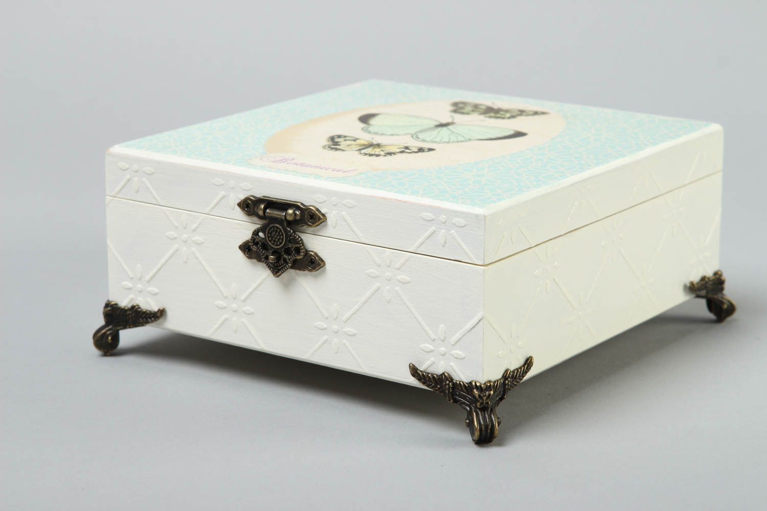 Caja de madera artesanal para joyas regalo original decoración de interior  foto 2