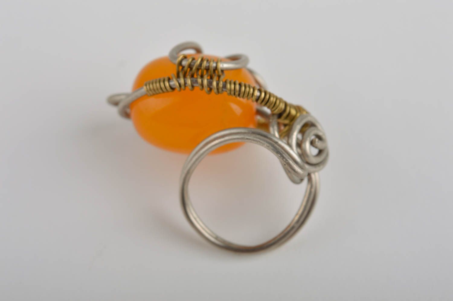 Handmade Metall Ring mit Stein Damen Modeschmuck modisches Accessoire foto 4