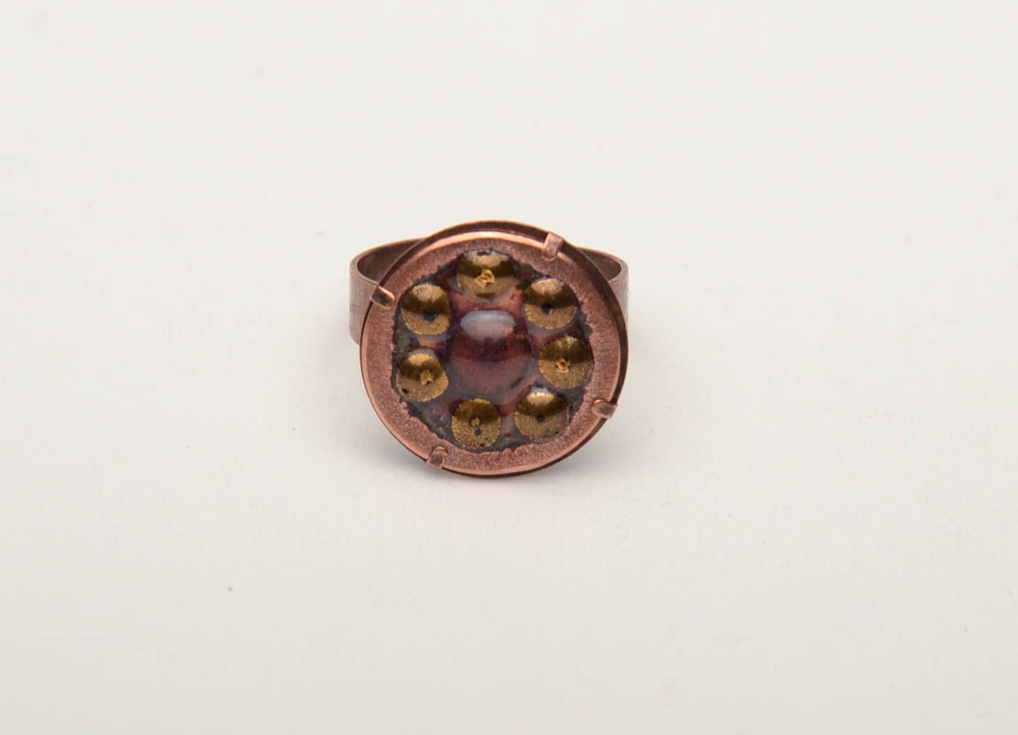 Kupfer Ring handmade mit Emaille foto 2