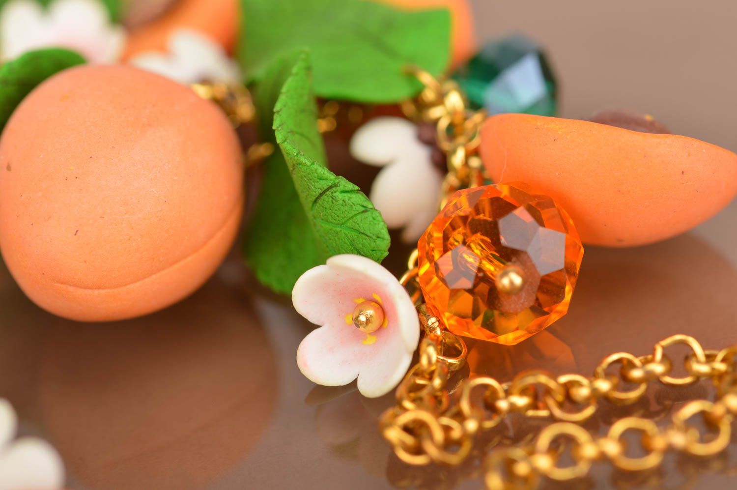 Handmade plastic earrings plastic bracelet flower jewelry set fashion jewelry photo 3