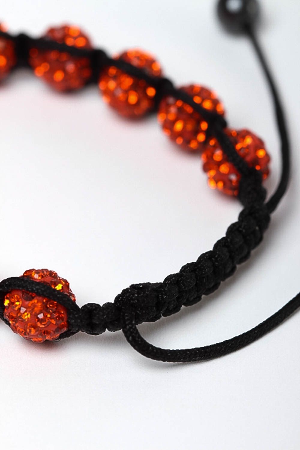 Black wax cord strand red beads bracelet for women photo 5
