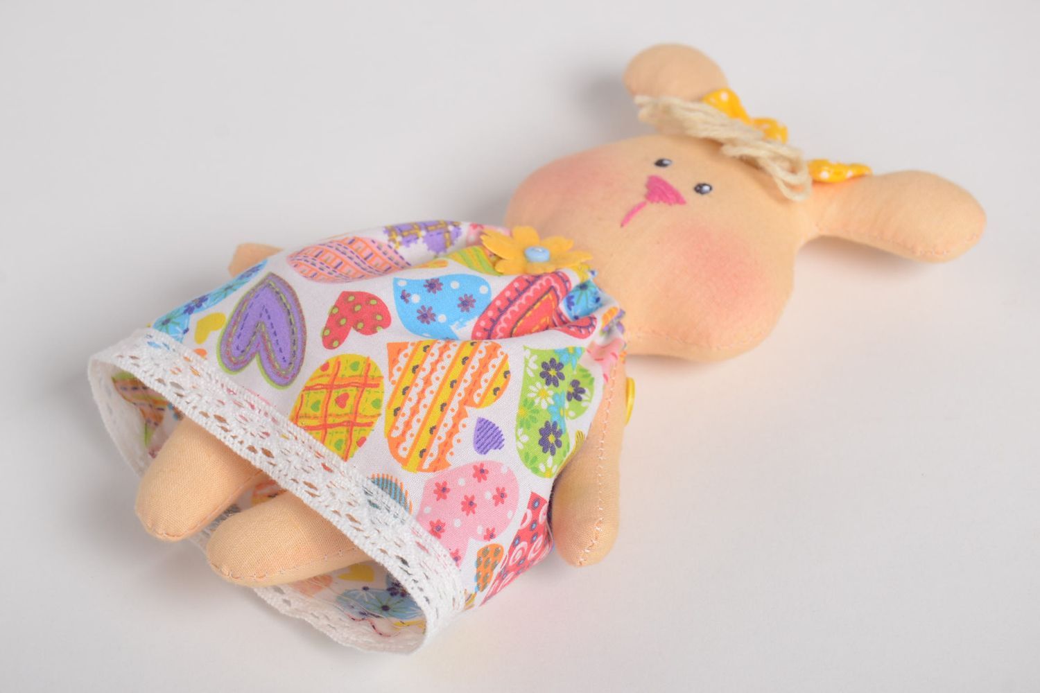 Мягкая игрушка ручной работы игрушка заяц девочка детская игрушка текстильная фото 2